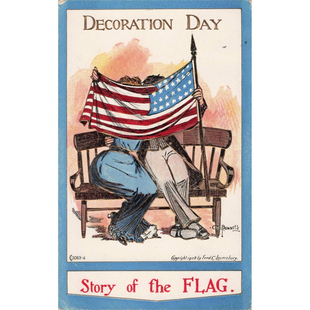 Decoration Day Memorial Day Postcard 1908 C Bunnell Story of the Flag Lounsbury
